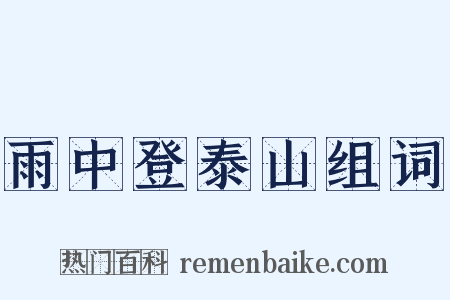 雨中登泰山组词是什么意思的图片